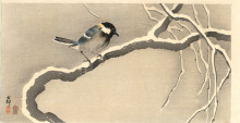 Картина "giant tit on snowy branch" художника "косон охара"