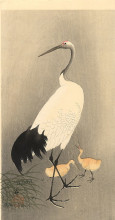 Копия картины "red crowned crane" художника "косон охара"