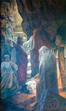 Репродукция картины "the resurrection of lazarus" художника "котарбинский вильгельм"
