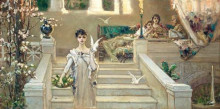 Копия картины "roman beauty with doves" художника "котарбинский вильгельм"