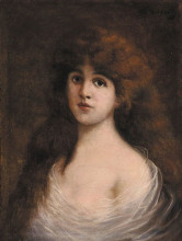 Репродукция картины "portrait of young woman" художника "котарбинский вильгельм"