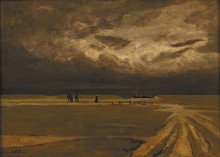 Копия картины "fishermen fleeing the storm" художника "котте шарль"
