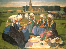 Картина "femmes de plougastel au pardon de sainte-anne-la-palud" художника "котте шарль"