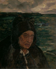 Картина "old woman of brittany" художника "котте шарль"