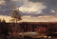 Репродукция картины "landscape, the seat of mr featherstonhaugh in the distance" художника "коул томас"