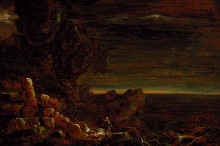 Репродукция картины "the pilgrim of the world at the end of his journey (part of the series the cross and the world)" художника "коул томас"