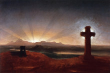 Копия картины "cross at sunset" художника "коул томас"