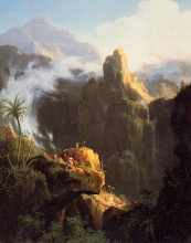 Репродукция картины "landscape composition. st john in the wilderness" художника "коул томас"