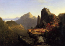 Картина "scene from the last of the mohicans cora kneeling at the feet of tanemund" художника "коул томас"