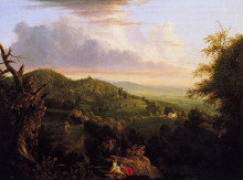 Картина "view of monte video seat of daniel wadsworth" художника "коул томас"