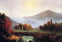 Копия картины "morning mist rising in plymouth, new hampshire" художника "коул томас"