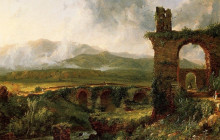 Репродукция картины "a view near tivoli (morning)" художника "коул томас"