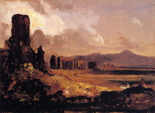 Копия картины "campagna di roma (study for aqueduct near rome)" художника "коул томас"