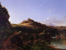 Репродукция картины "catskill scenery" художника "коул томас"