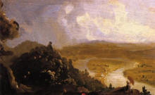 Репродукция картины "sketch for the oxbow" художника "коул томас"