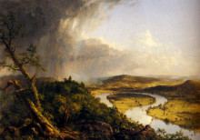 Репродукция картины "the oxbow (the connecticut river near northampton)" художника "коул томас"