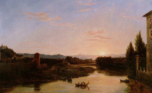 Картина "sunset of the arno" художника "коул томас"