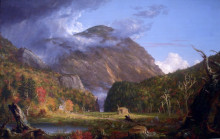 Репродукция картины "a view of the mountain pass called the notch of the white mountains (crawford notch)" художника "коул томас"