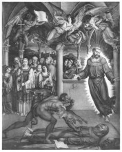 Репродукция картины "guido da montefeltre, vom teufel erfa&#223;t" художника "кох йозеф антон"