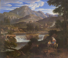 Репродукция картины "waterfalls at subiaco" художника "кох йозеф антон"