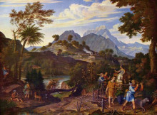 Репродукция картины "landschaft mit den kundschaftern aus dem gelobten lande" художника "кох йозеф антон"