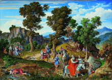Репродукция картины "serpentara landscape with the procession of the magi" художника "кох йозеф антон"