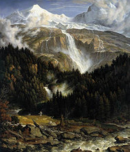 Репродукция картины "the schmadribach falls" художника "кох йозеф антон"
