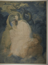 Репродукция картины "dante and virgil carried by the monster geryon" художника "кох йозеф антон"