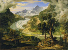 Картина "grindelwald glacier in the alps." художника "кох йозеф антон"