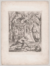 Репродукция картины "battle of satan with st. francis for the soul of the monk guido of montefeltro" художника "кох йозеф антон"