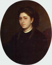Картина "portrait of a young woman dressed in black velvet" художника "крамской иван"