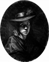 Копия картины "портрет софьи николаевны крамской (в шляпе)" художника "крамской иван"