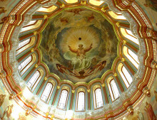 Репродукция картины "роспись главного купола храма христа спасителя в москве" художника "крамской иван"