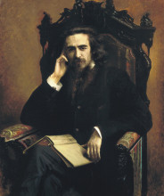 Копия картины "portarait of philosopher vladimir solovyov" художника "крамской иван"
