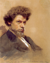 Копия картины "портрет художника в. м. максимова" художника "крамской иван"