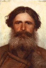 Репродукция картины "the portrait of a peasant" художника "крамской иван"