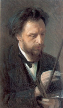 Копия картины "портрет художника г. г. мясоедова" художника "крамской иван"