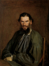Репродукция картины "portrait of leo tolstoy" художника "крамской иван"