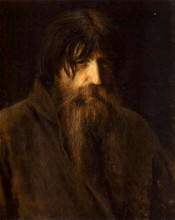 Картина "head of an old peasant (study)" художника "крамской иван"