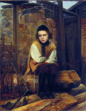 Репродукция картины "оскорбленный еврейский мальчик" художника "крамской иван"