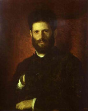 Репродукция картины "portrait of the sculptor mark antokolsky" художника "крамской иван"
