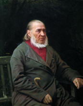Копия картины "портрет писателя сергея тимофеевича аксакова" художника "крамской иван"
