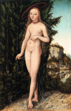 Репродукция картины "венера, стоящая в пейзаже" художника "кранах старший лукас"