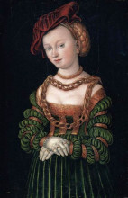 Копия картины "портрет молодой женщины" художника "кранах старший лукас"