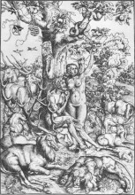 Копия картины "адам и ева в раю" художника "кранах старший лукас"