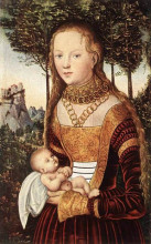 Копия картины "молодая мать с ребенком" художника "кранах старший лукас"