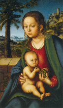 Копия картины "дева мария и младенец с кистью винограда" художника "кранах старший лукас"