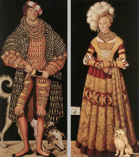 Копия картины "портрет генри благочестивого, герцога саксонии и его жены катарины фон мекленбург" художника "кранах старший лукас"