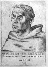 Репродукция картины "мартин лютер как монах" художника "кранах старший лукас"
