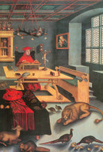 Копия картины "альбрехт бранденбургский как св. иероним в келье" художника "кранах старший лукас"